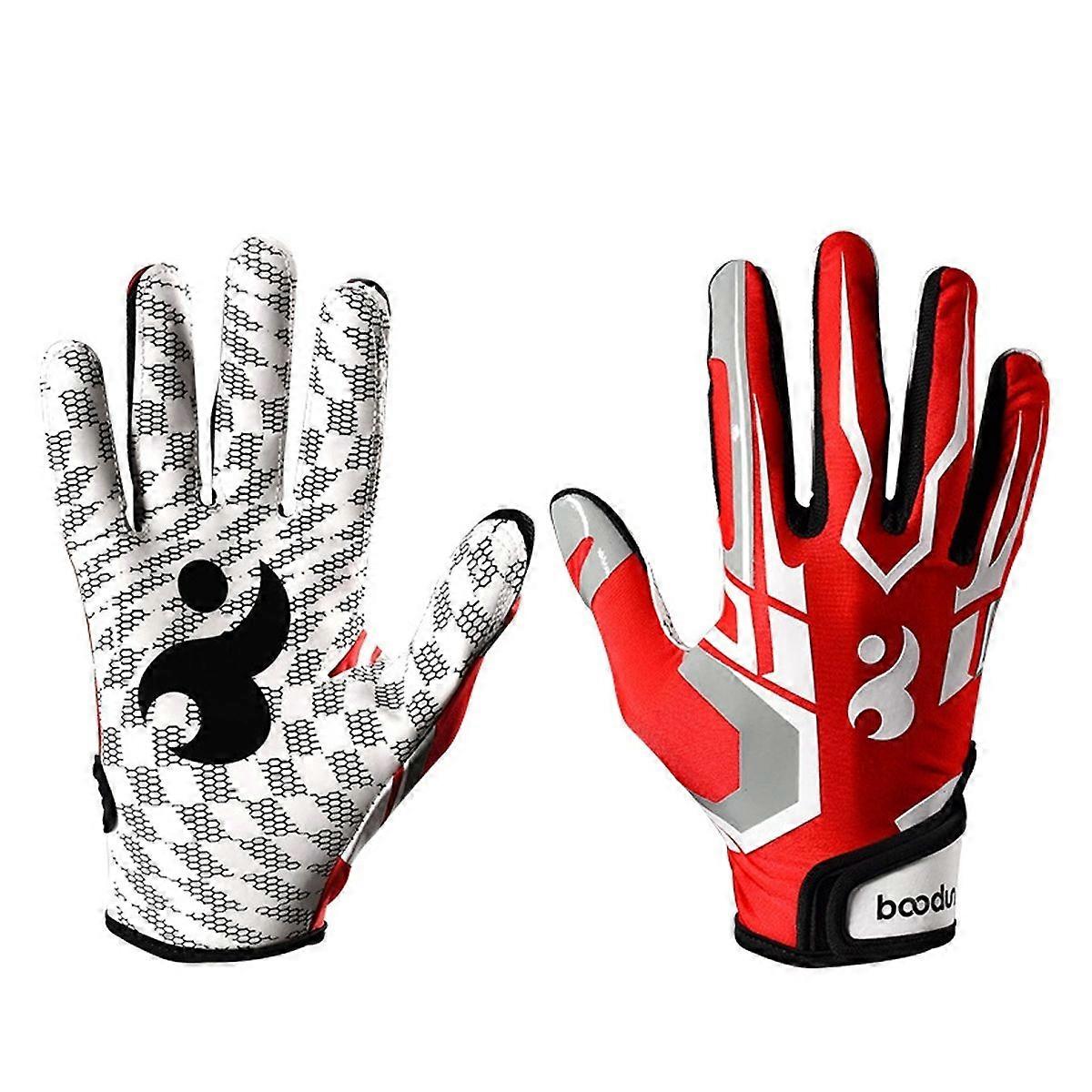 棒球击球手套高抓力运动接球手套防护防滑美式橄榄球手套适合青少年和成人S