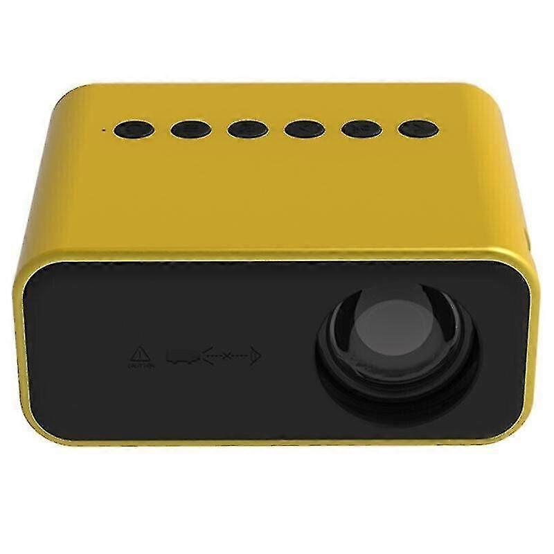 Mini Projector Home Theater Office USB Rechargeable LED Light Source -Yellow