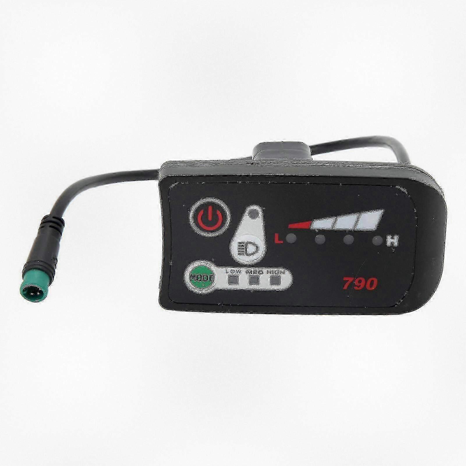 Electric Bike Upgrade Display Meter Featuring LED Power Indicator Panel and Waterproof 5p Male Connector for 22.2mm Handlebars