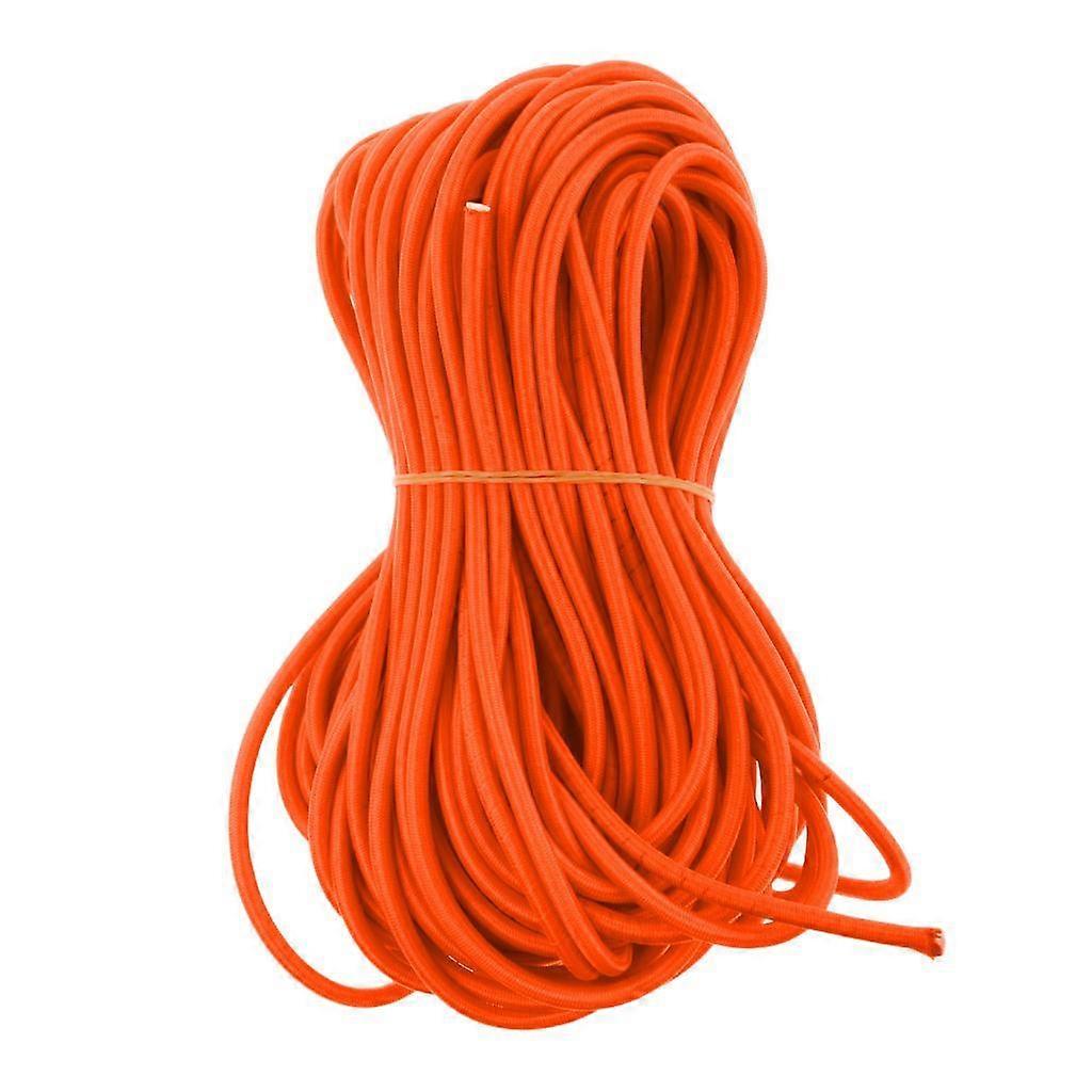 6mm Diameter Orange Polyester Coated Rubber UV Elastic Shock Cord Rope tie -