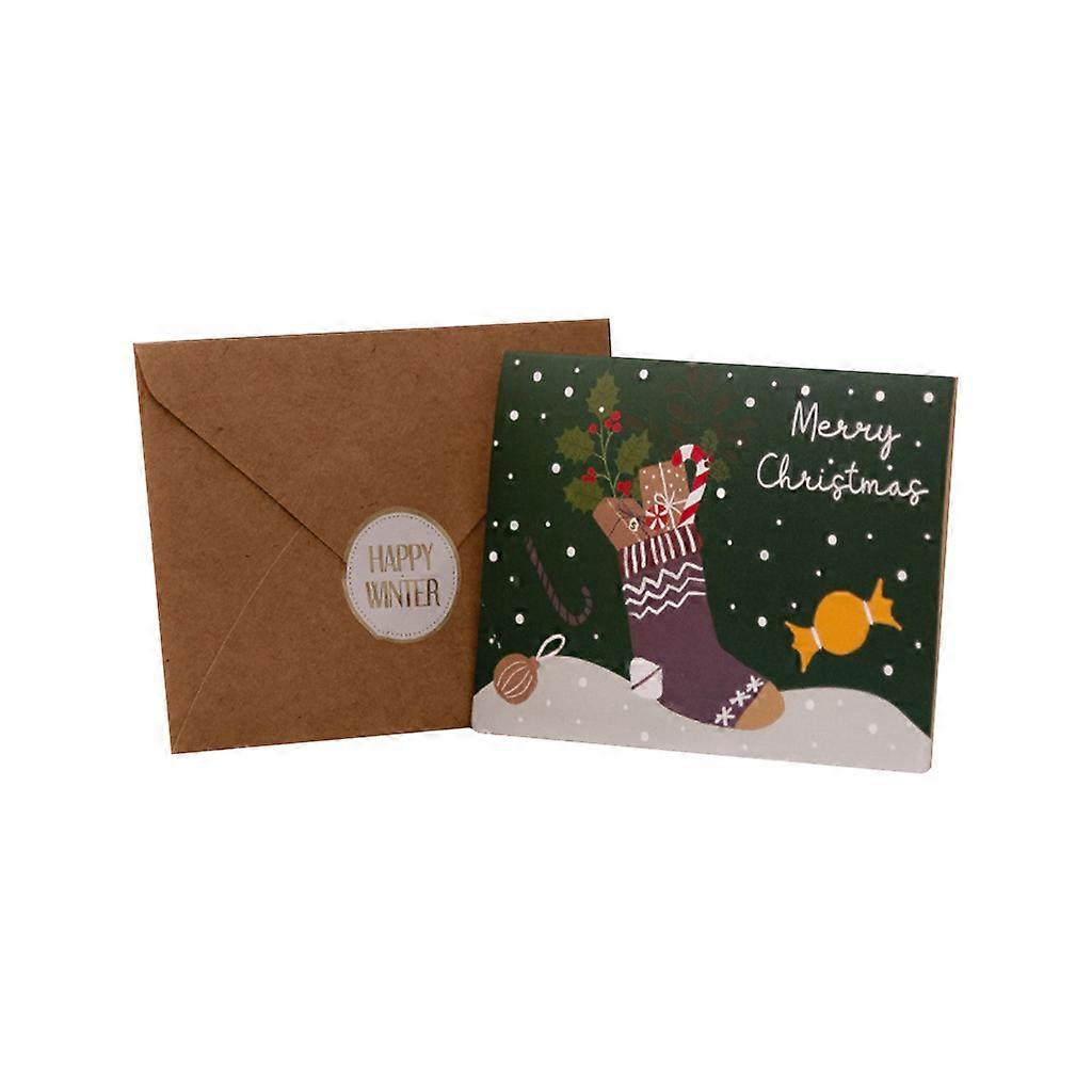 6 Weihnachtskarten mit Umschlägen, Postkarten, Einladungen, Weihnachts- und Wintergrußkarten, Partygeschenke, mehrfarbig