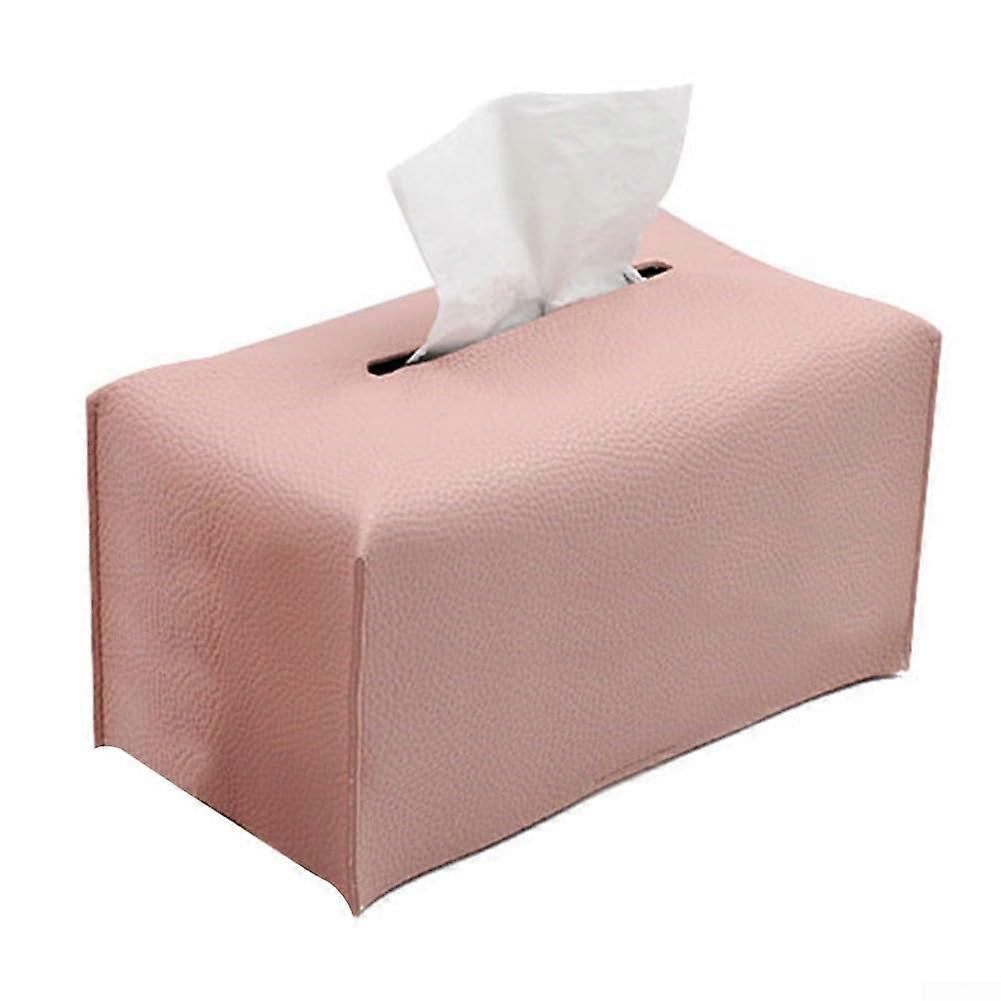 Stylish tissue box, Nordic style, faux leather, easy access, practical napkin holder (pink) rose