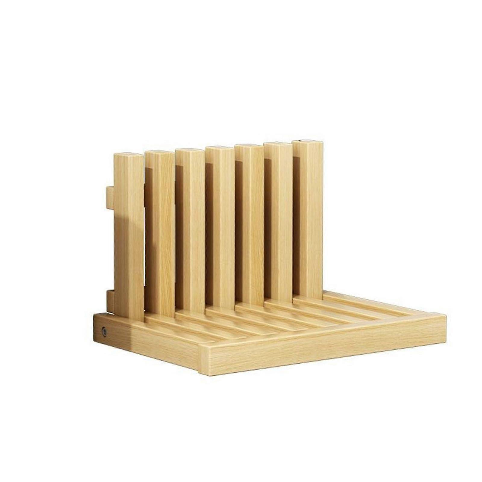 Klappsitz Wandmontage Holz, Schuhe Wechseln Badhocker, Faltbarer Badezimmerhocker, Beige