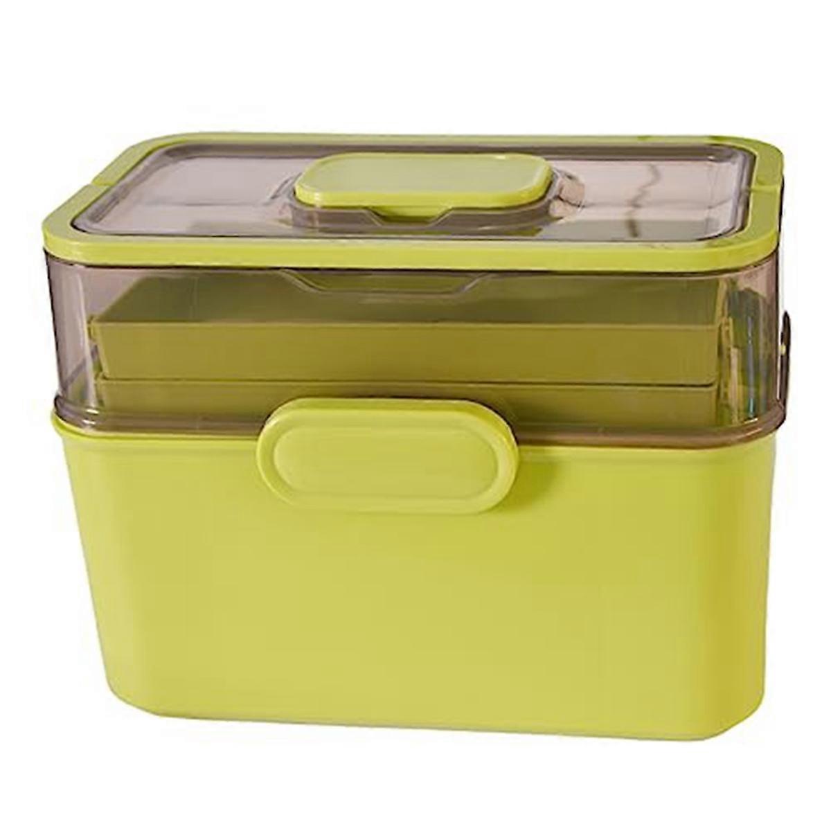 Transparent Three-Layer Folding Storage Box with Detachable Medicine Box Portable Medicine Storage