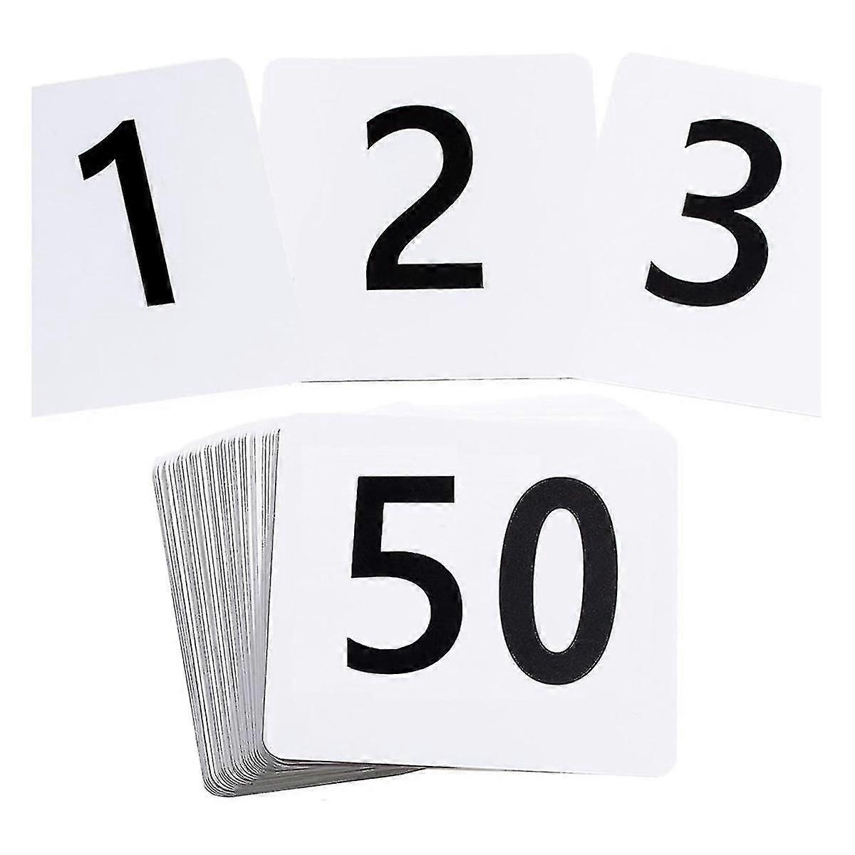 50 قطعة أرقام الجدول 1-50 ، 3.7x4 بوصة أرقام الجدول ، بطاقات رقم الجدول على الوجهين - لمطعم استقبال الزفاف