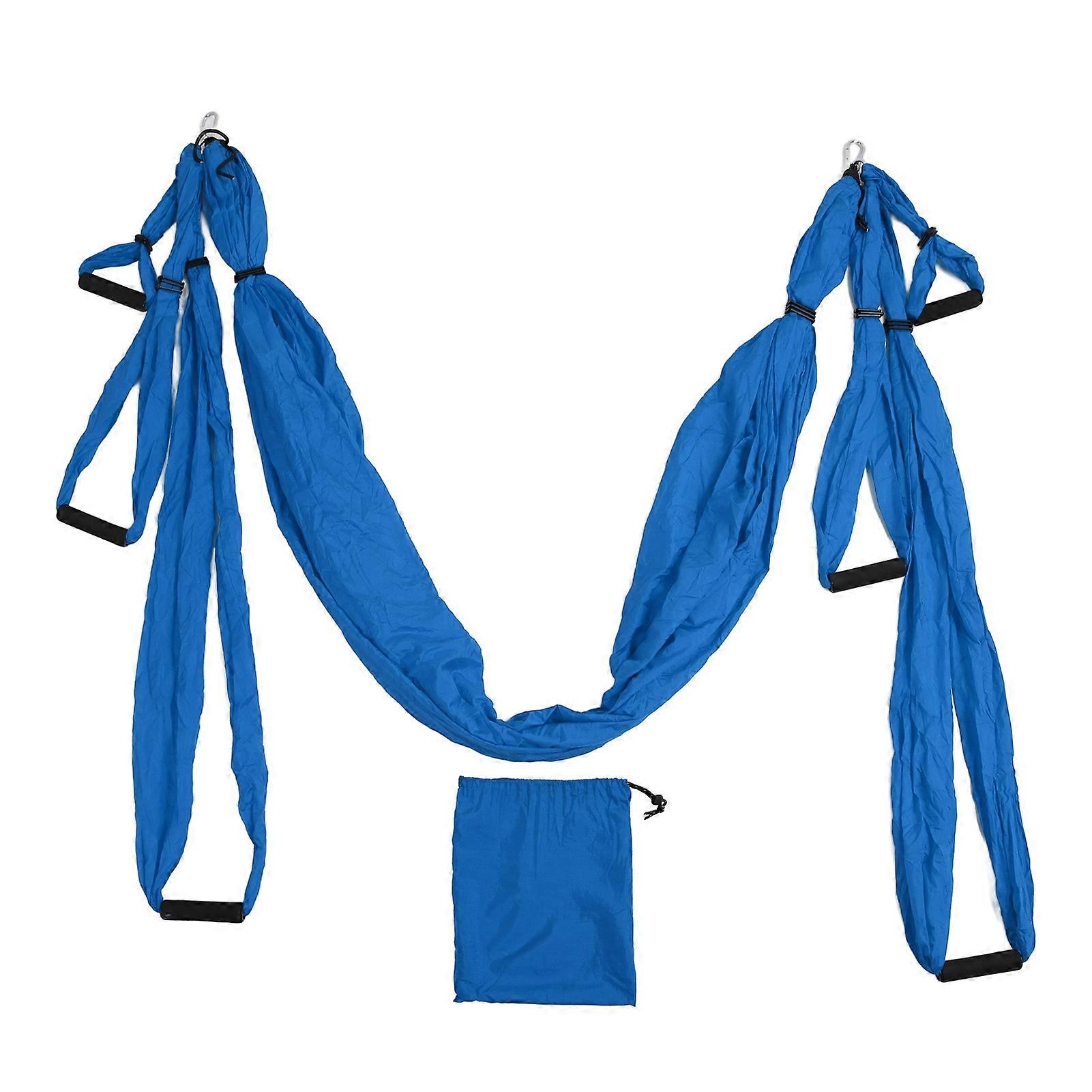 Polyester Cotton Aerial Yoga Swing Adjustable Improve Flexibility Yoga Hammock for Fitness Exercise Dark Blue