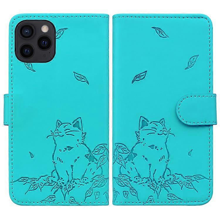 Compatible For iPhone 15 Pro Case Wallet Cat Pattern Imprinted Leather Phone Cover