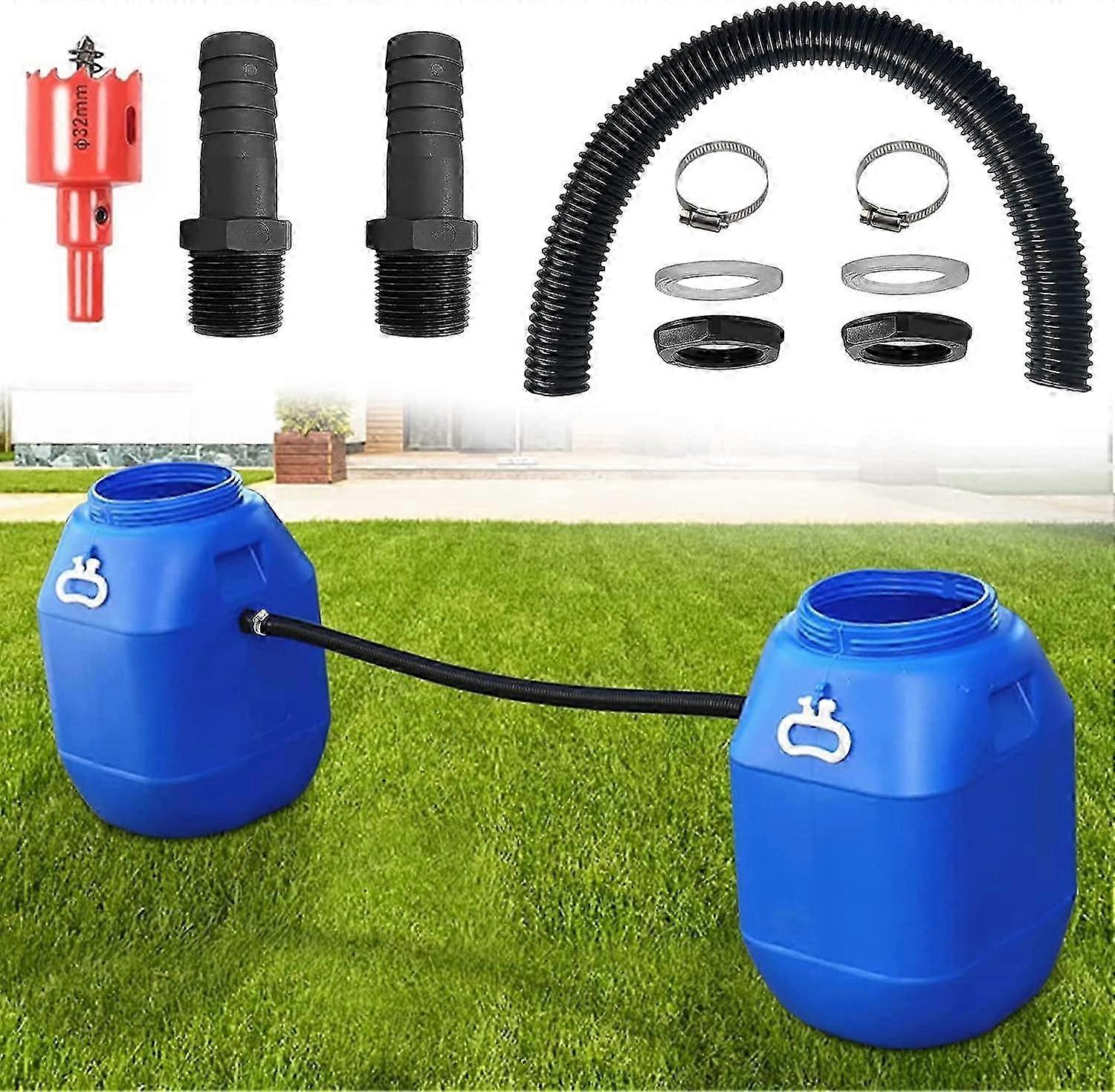 Rainwater Collector Kit, Rainwater Collector Set, Rainwater Collector for Circular Ducts, with Flexible Hose, Rainwater Collector Kit, for Rain Barrel