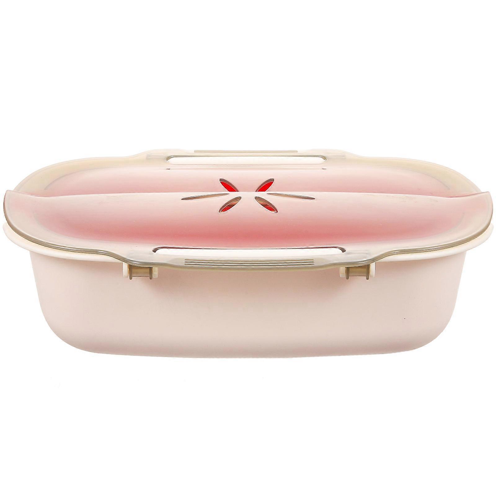 1pc Microwave Oven Box High Temperature Vegetable Fish Capacity Double Design Built Leakage Barrier For