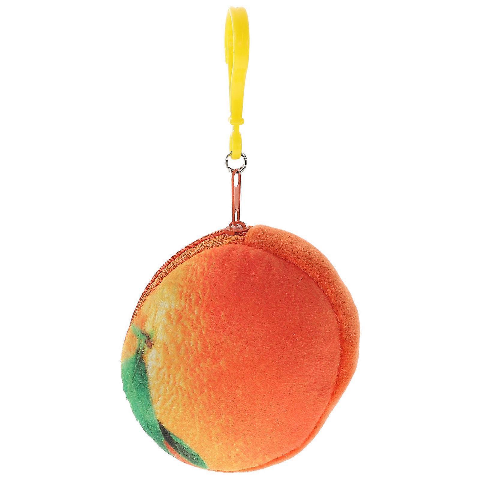 Cartoon Plush Fuzzy Coin Purse Cute Fruit Zipper Mini Wallet With Keychain for Fashionable Accessories
