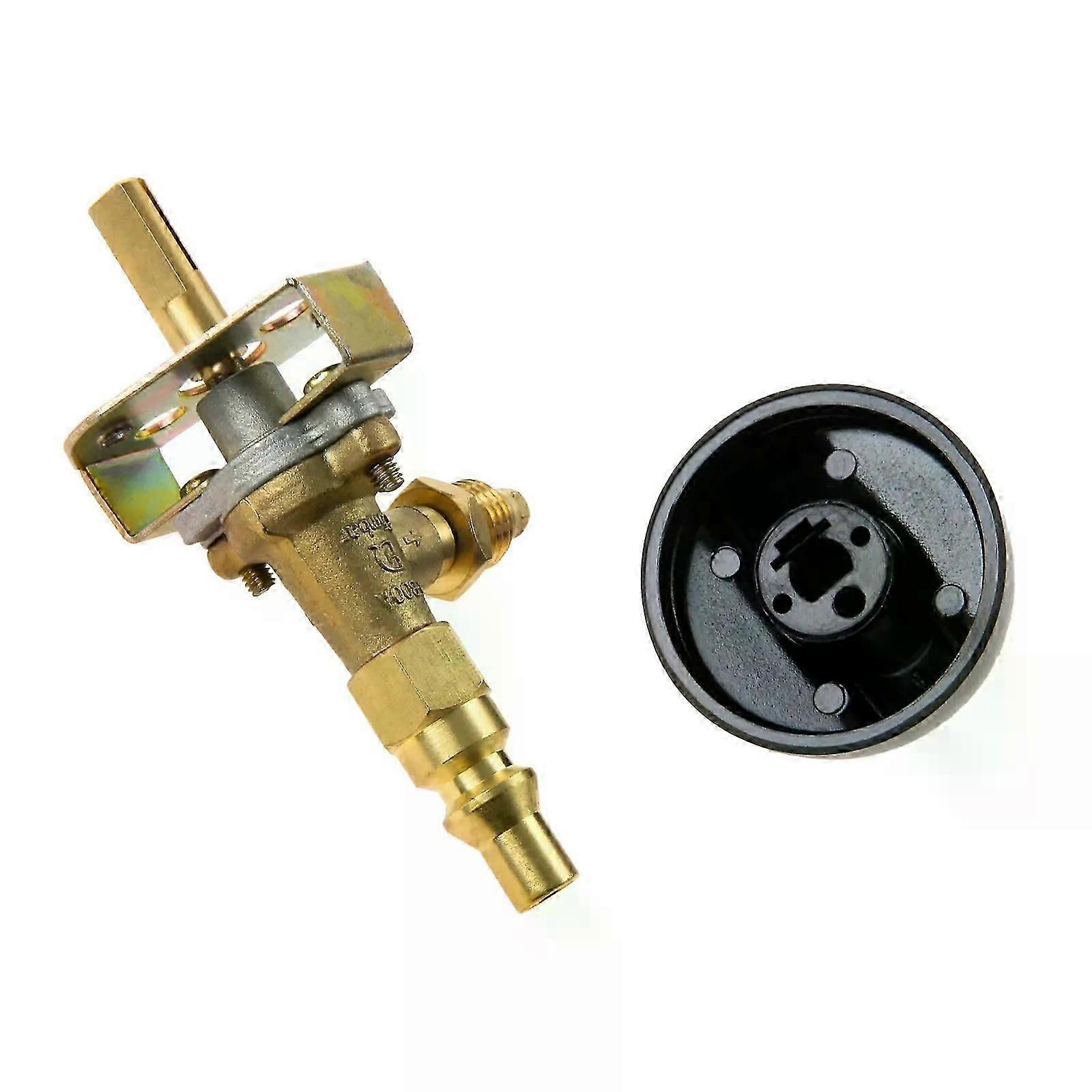 Propane Grill Valve Control Knob with 1/4 Quick Connect Plug 57274 Replace for Olympian 5500/5100 Weber 200 Camper Solid Brass