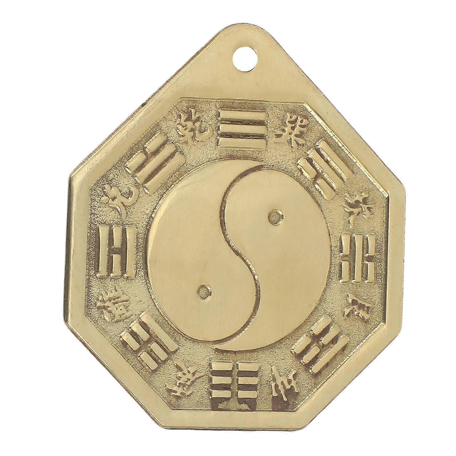 Decor, Brass Crafted Mirror with Bagua Symbol, Suitable for Various Spaces