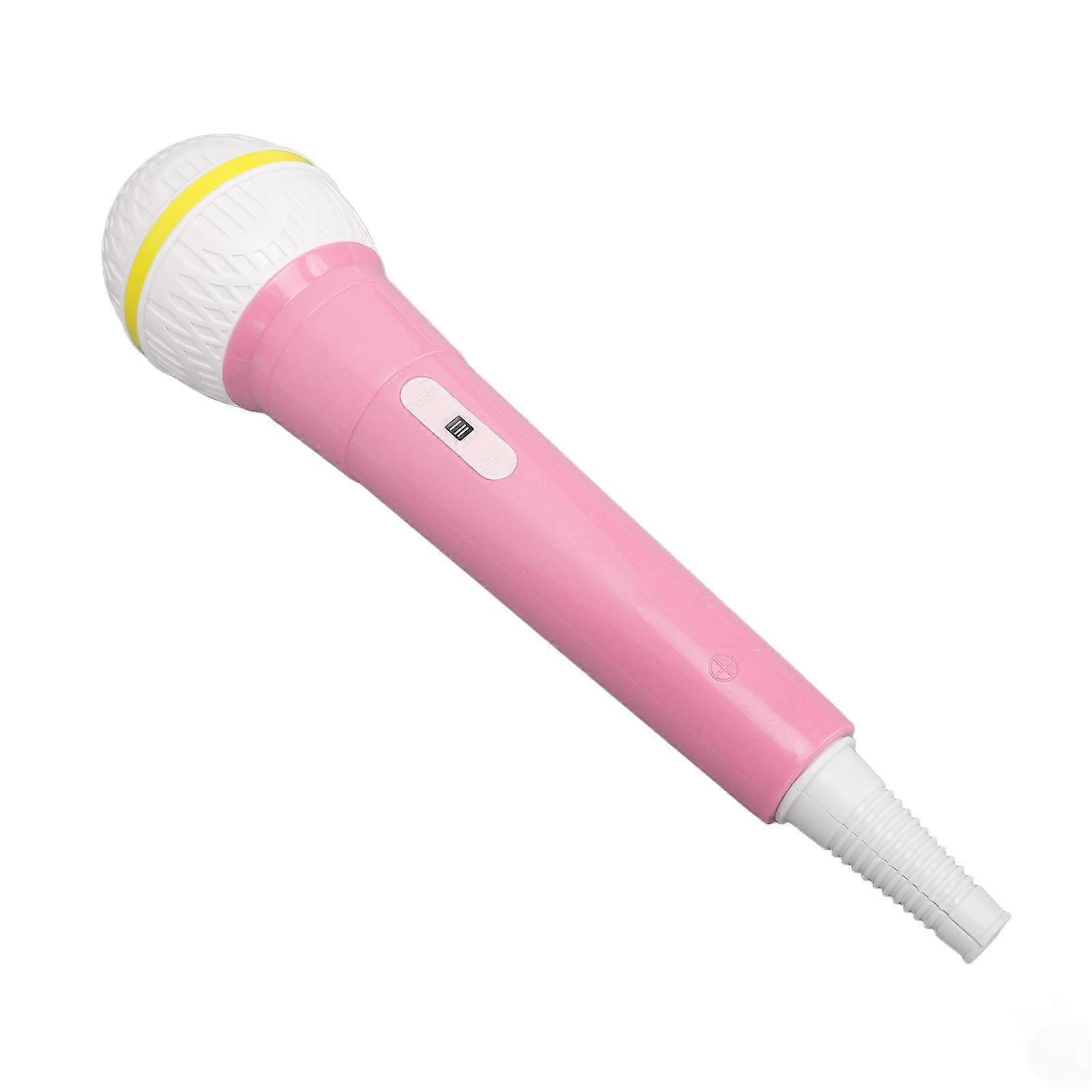 Fake Microphone Safe Odorless Simulation Microphone Prop Pretend Mic Toy for Children Performance Pink