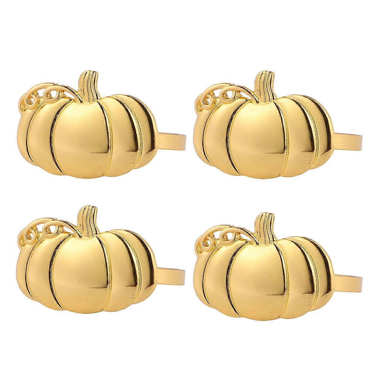 منديل مشبك حامل الذهبي معدني اليقطين موضوع للبالغين هالوين حزب اللوازم 4 قطع