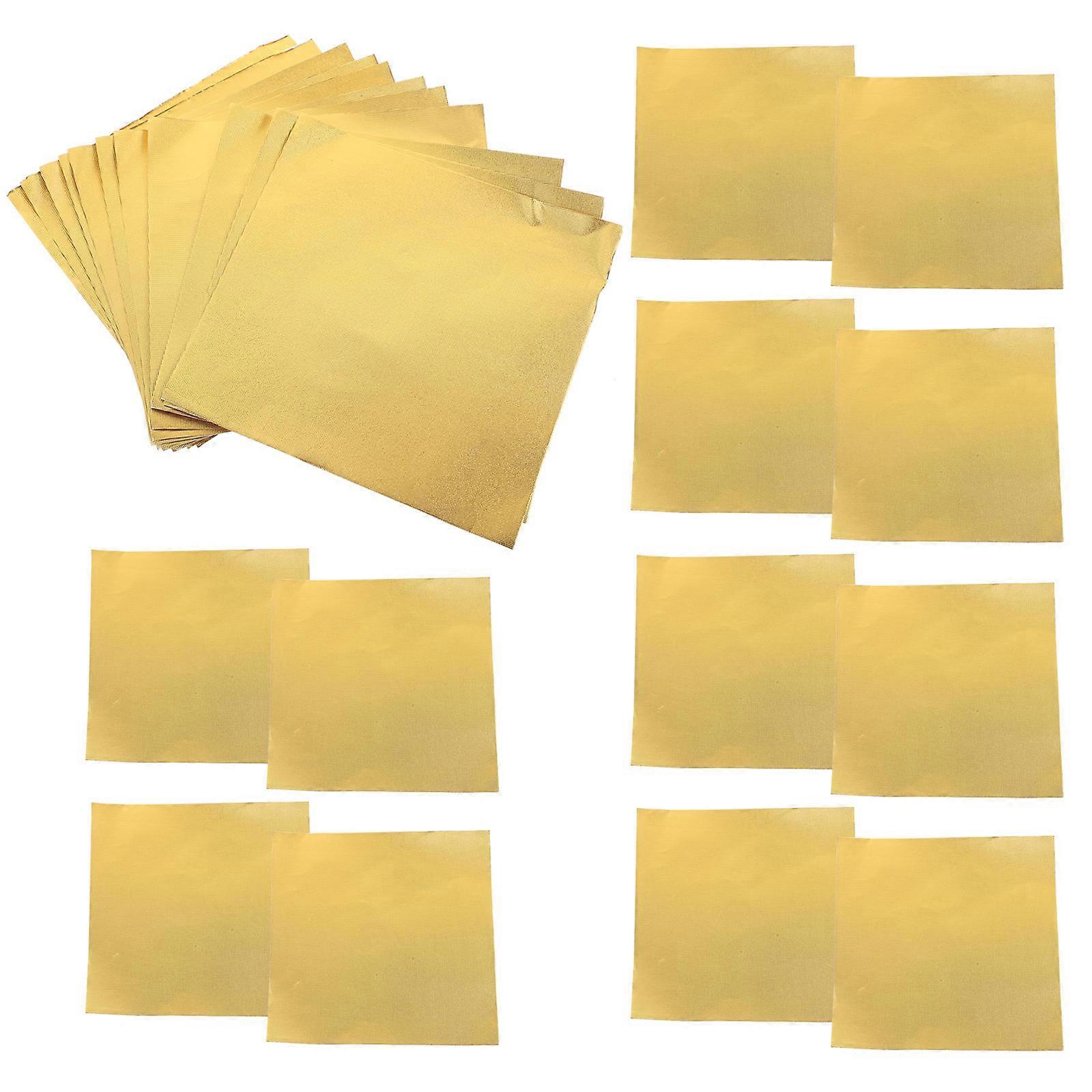 Chocolate Packing Sheets Lollipop Wrappers Golden 10.00X10.00X0.10CM Candy Wrapping Home Users 200Pack