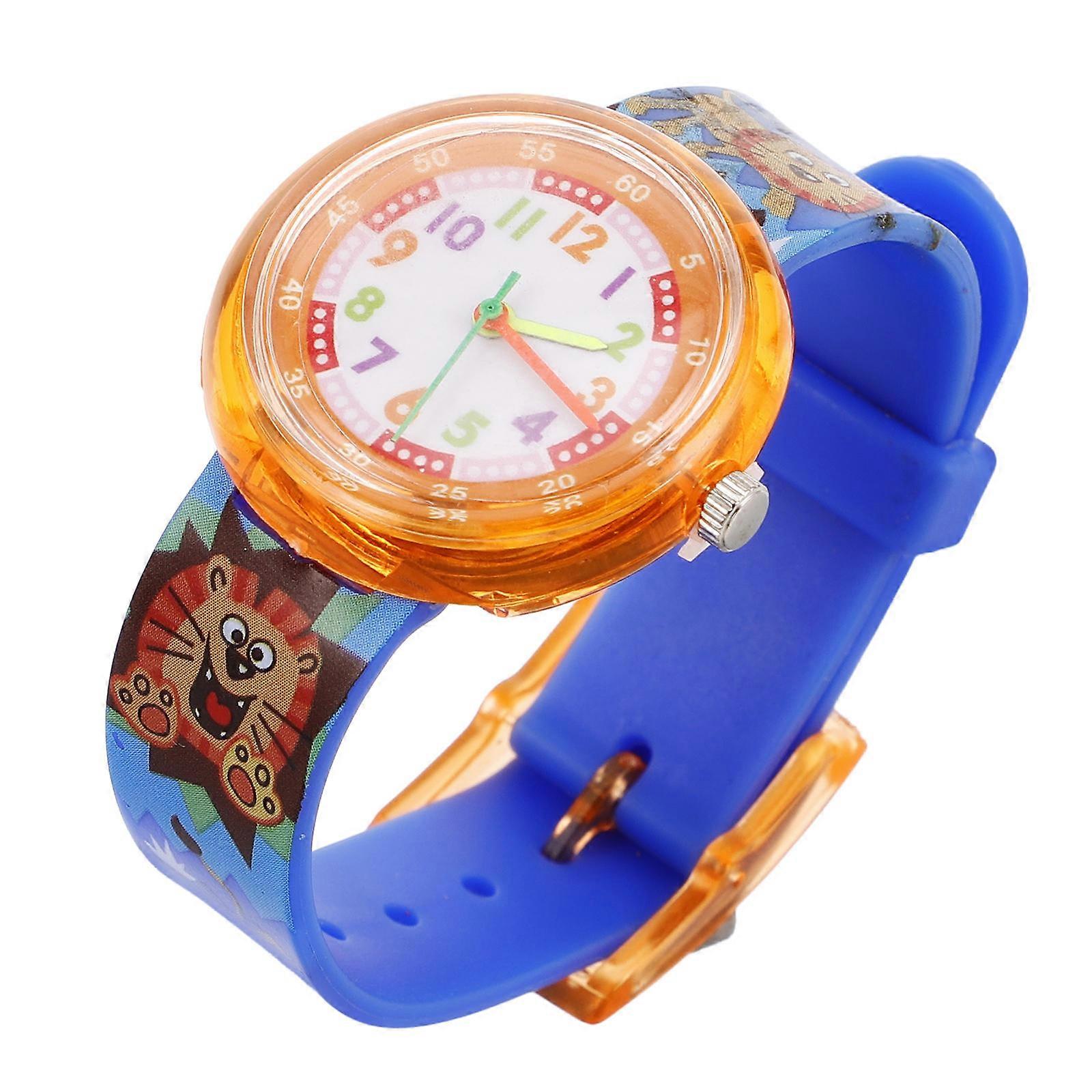 Desene animate Stil Copil Ceas Rotund Formă Pointer Stil Timp Liber Uzură de zi cu zi Material acrilic 1Buc