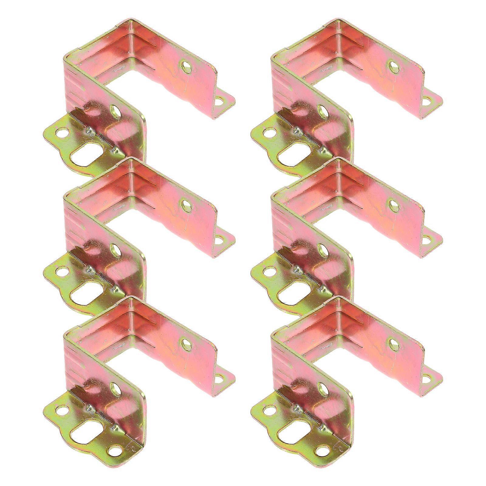 Bed Rail Hardware Bed Frame Parts Thickened Bed Rail Bracket 35mm Width Durability Convenient Fixation 6Pcs
