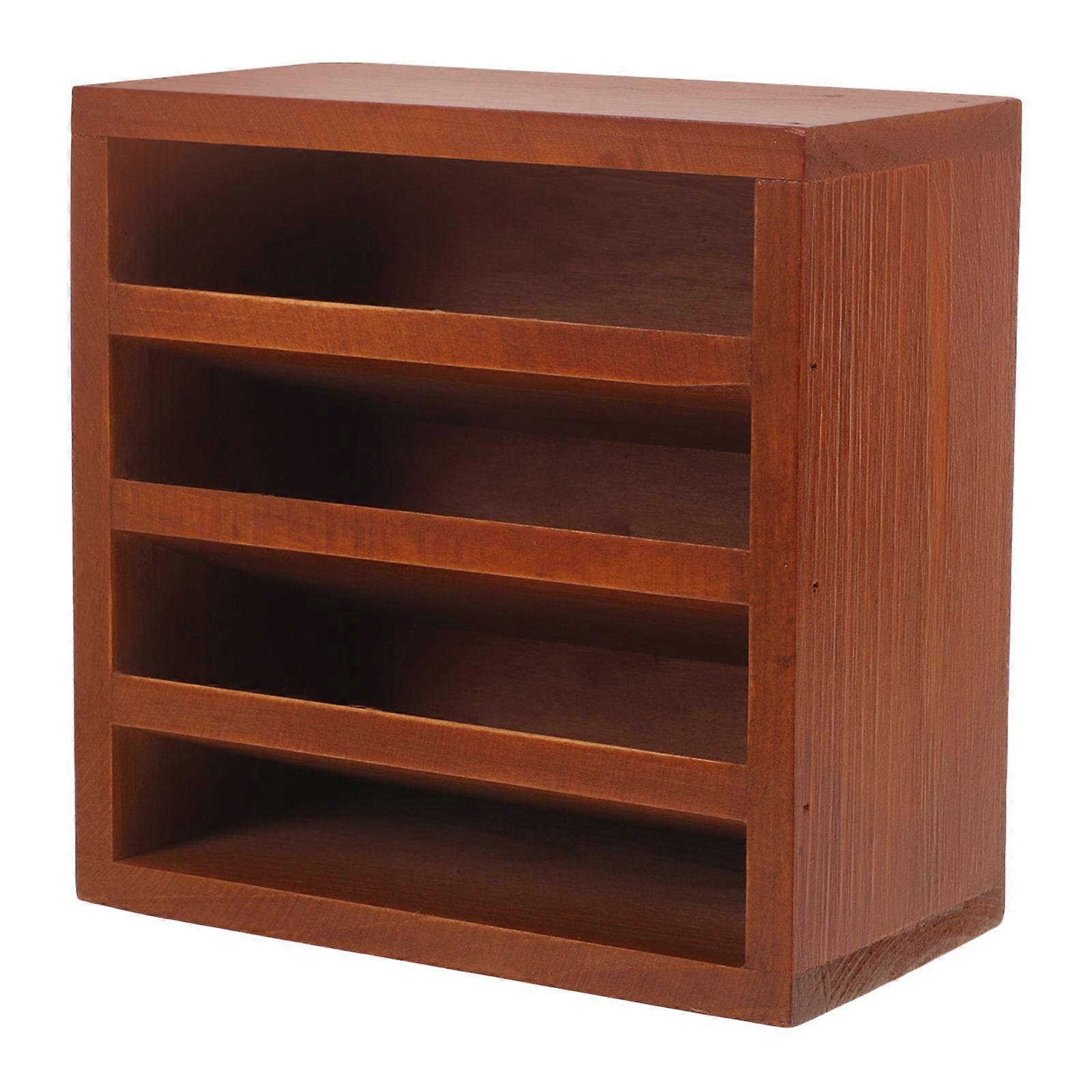 Cosmetics Organizing Rack Vanity Beauty Organizer Office Space Rectangular Simple and Fashionable Wood Display 1Pack