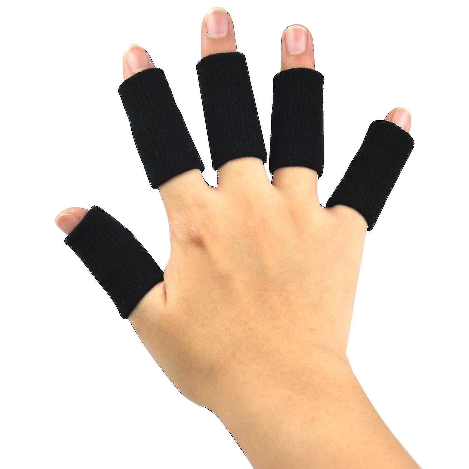 Stretchy Finger Protector Sleeve, Arthritis Support Sports Aidblack1set