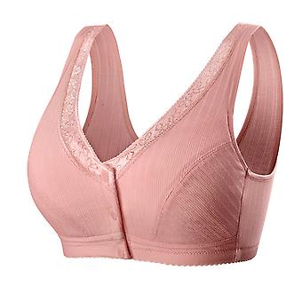 Comfortable Cotton Large Size Bra With Front Button Wireless Underwear Womens Breathable Seamless Bras