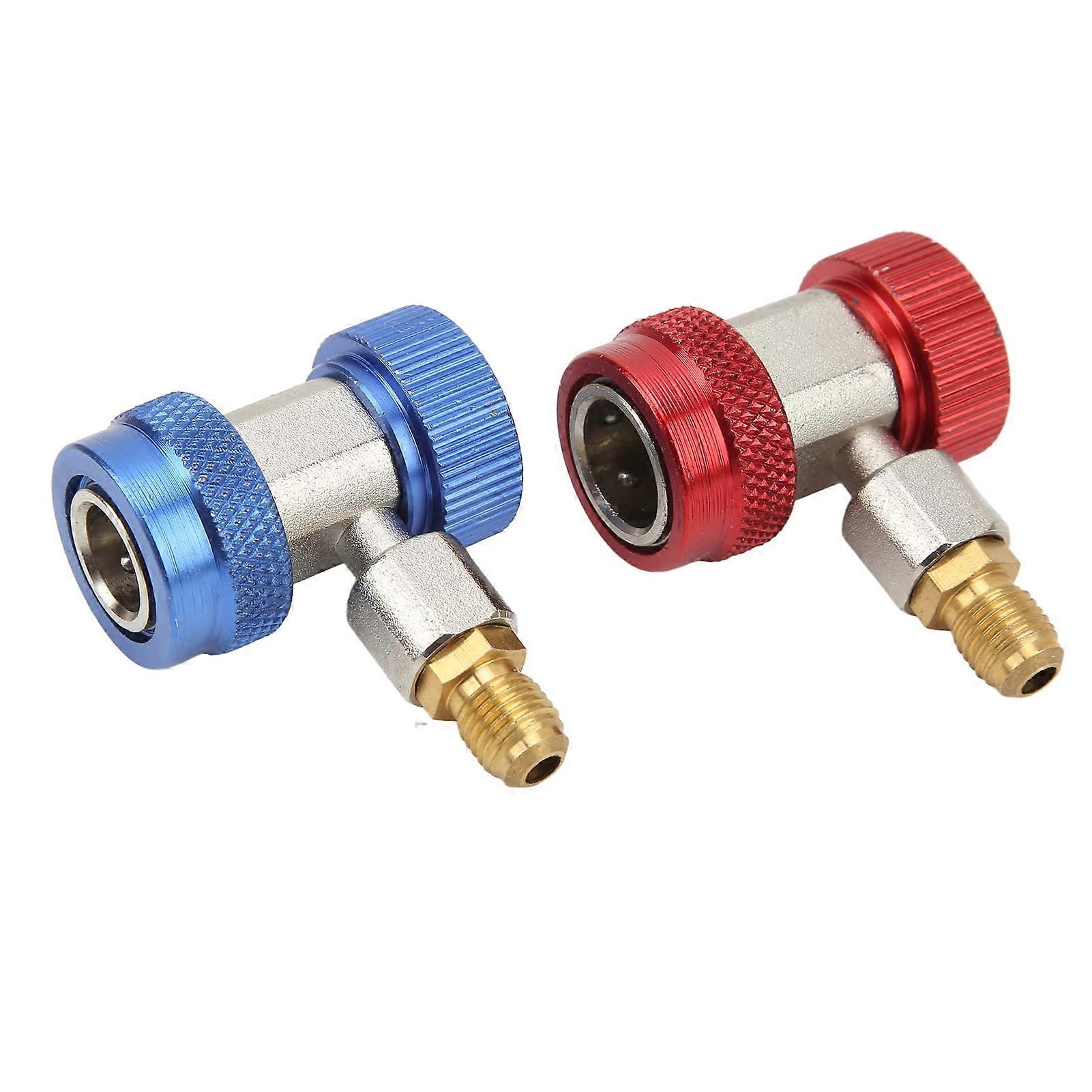 R134A AC Air Conditioning Adjustable Quick Coupler High Low Adapter Connection Pack of 2 Safe Design for HVAC Professionals Ref: 3766