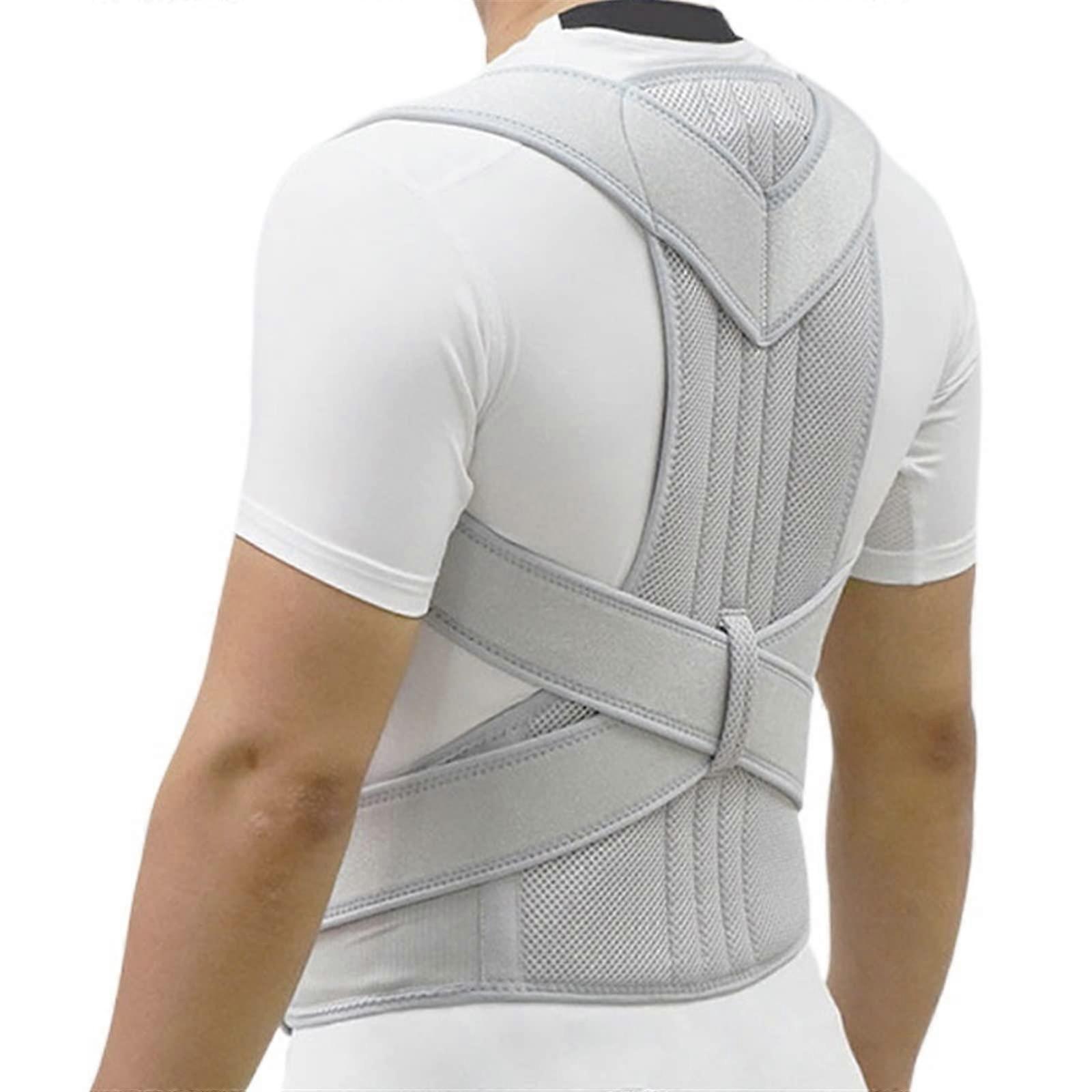 Back Posture Corrector Unisex Adjustable Spine, Shoulder And Lumbar Support Belt, XXL, Grey/Black