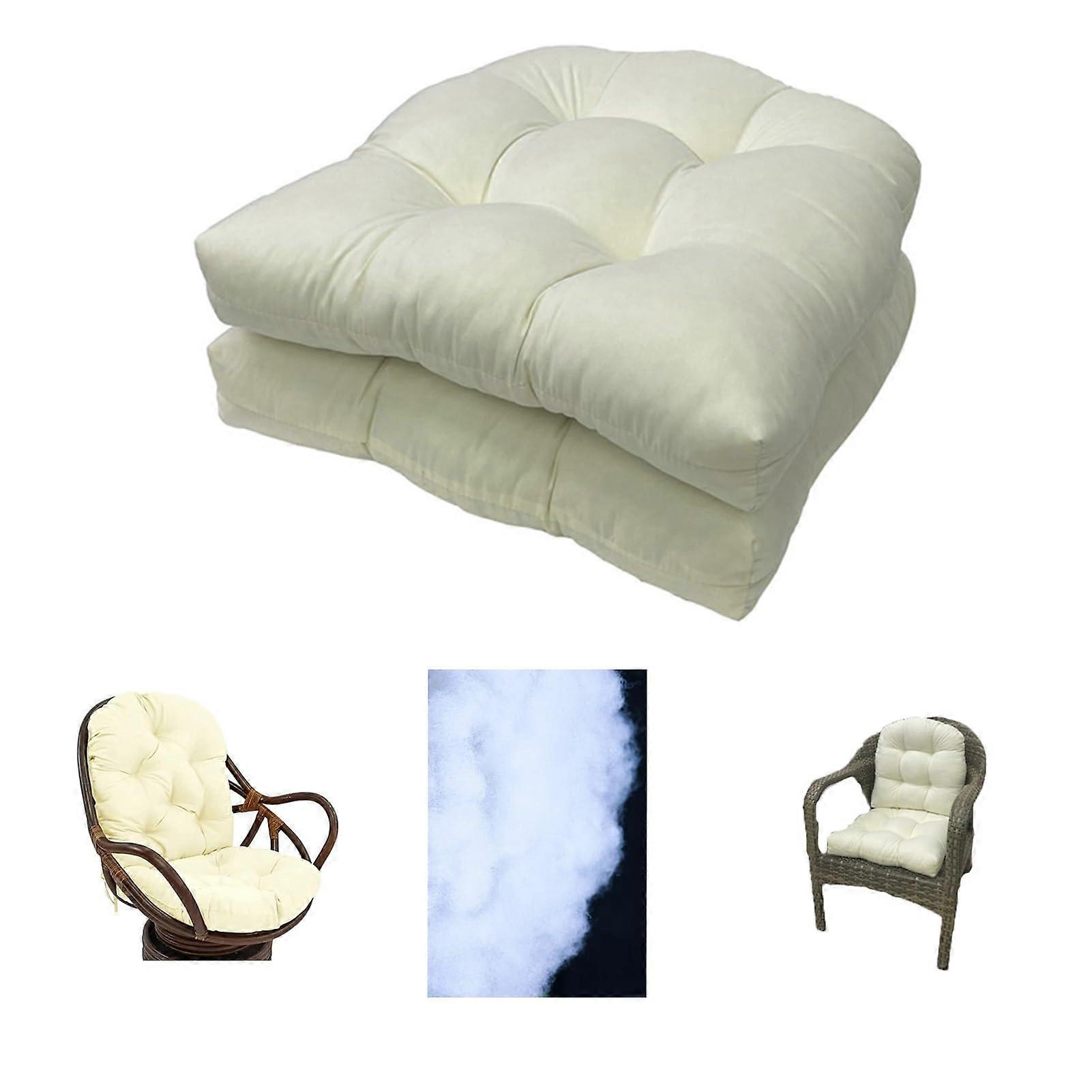 Lounge Cushion 48x48cm, Comfortable 12cm Thick Padding, Indoor Outdoor White