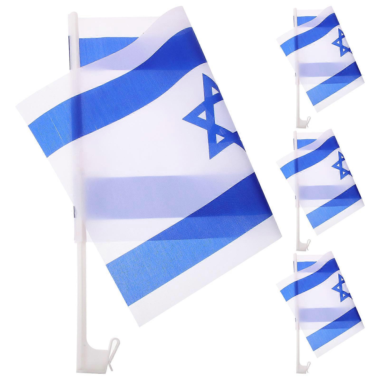 Flag Decorations Israel National Flag Car Window Flag 30*45cm Rectangular Shape 4Pcs