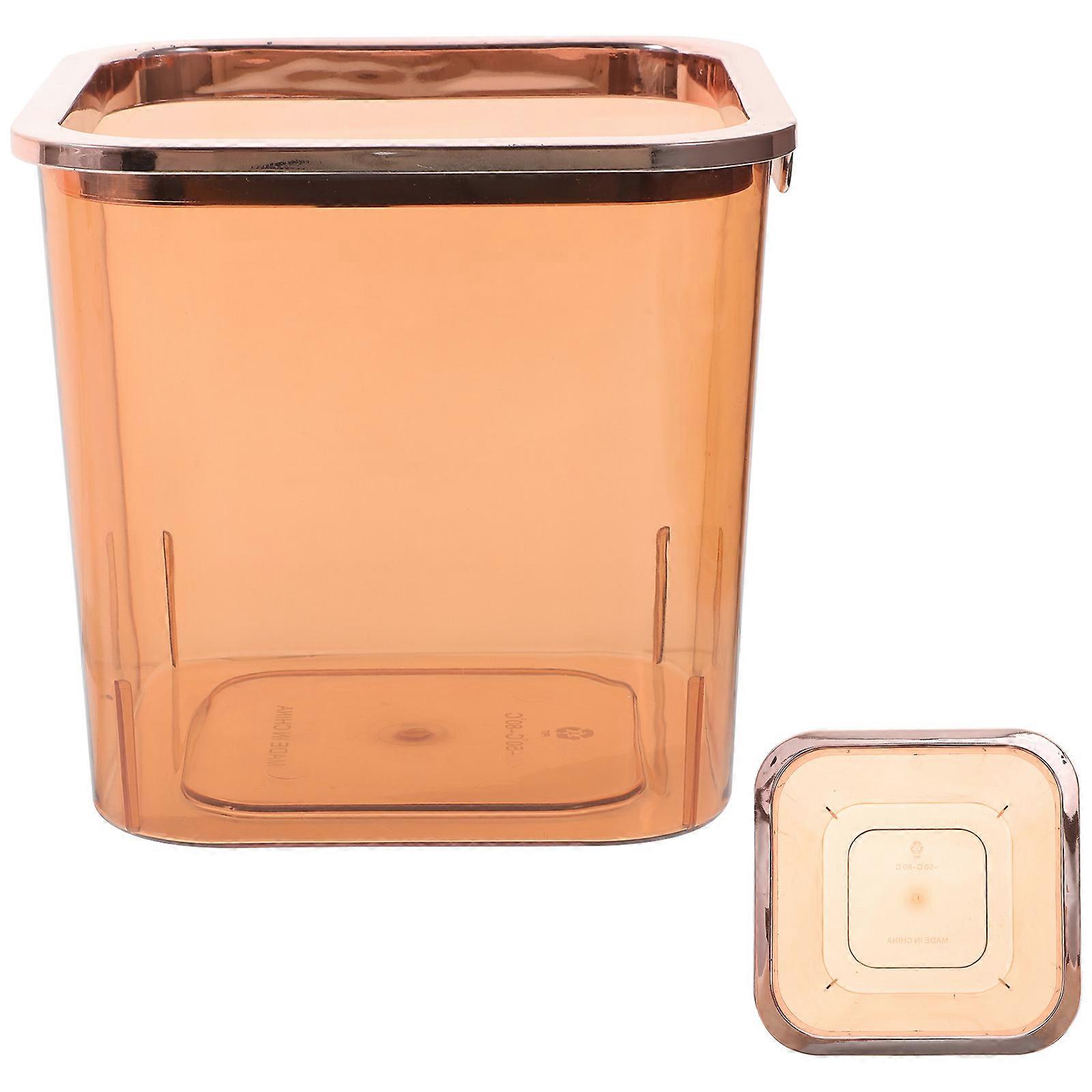 Dorm Trash Can Portable Trash Container Clear Garbage Bucket Wastepaper Basket Square Orange 1Set For Home Use