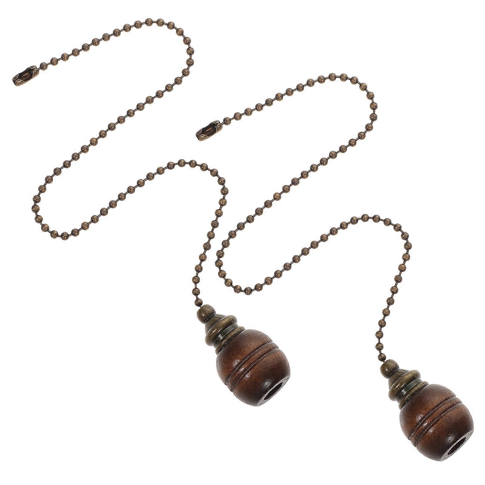 Retro Wooden Pull Chain Decor for Home Assorted Color Synthetic Material