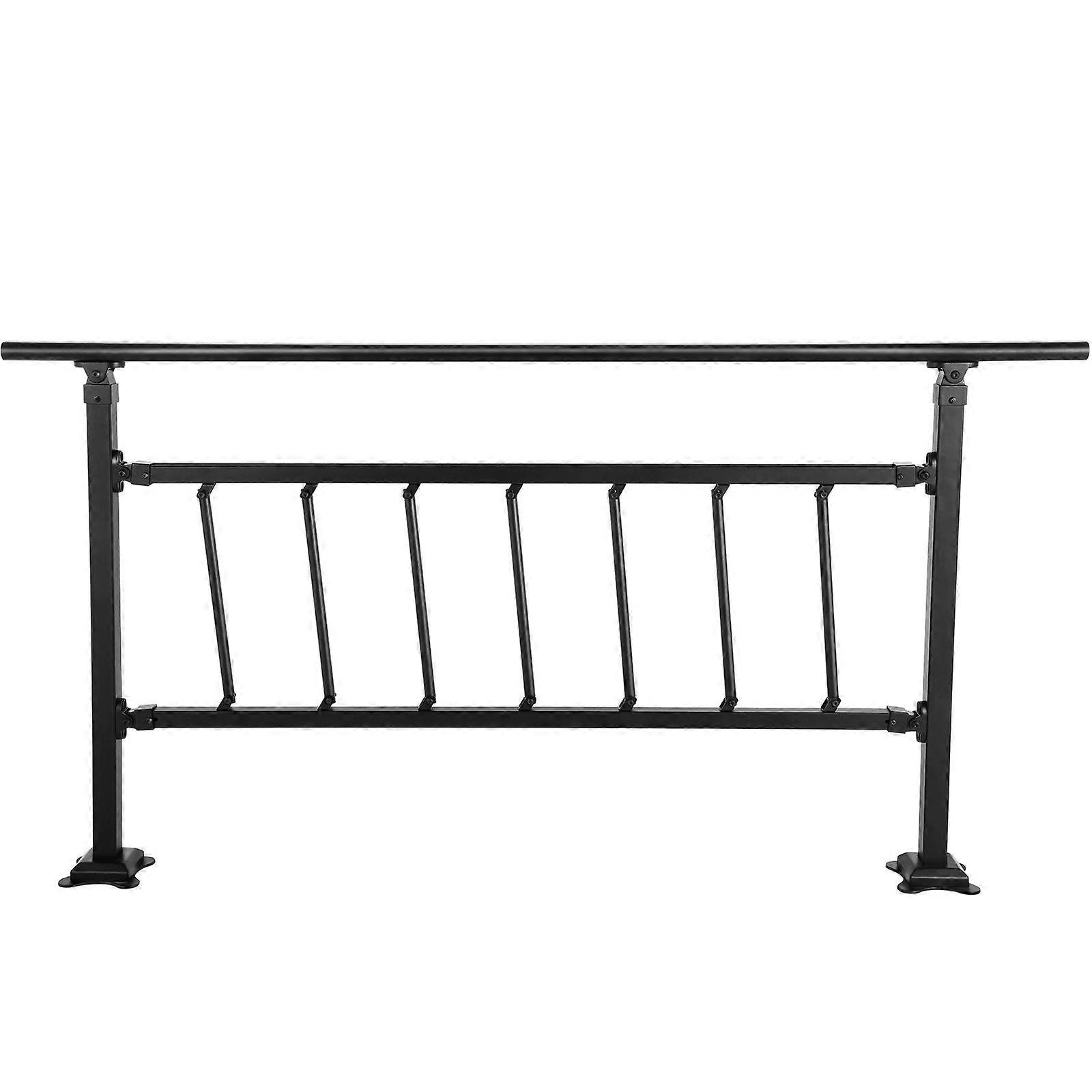 Outdoor Stair Railing, Fits for 1-5 Steps,Handrails for Concrete Steps with Installation Kit, Matte Black
