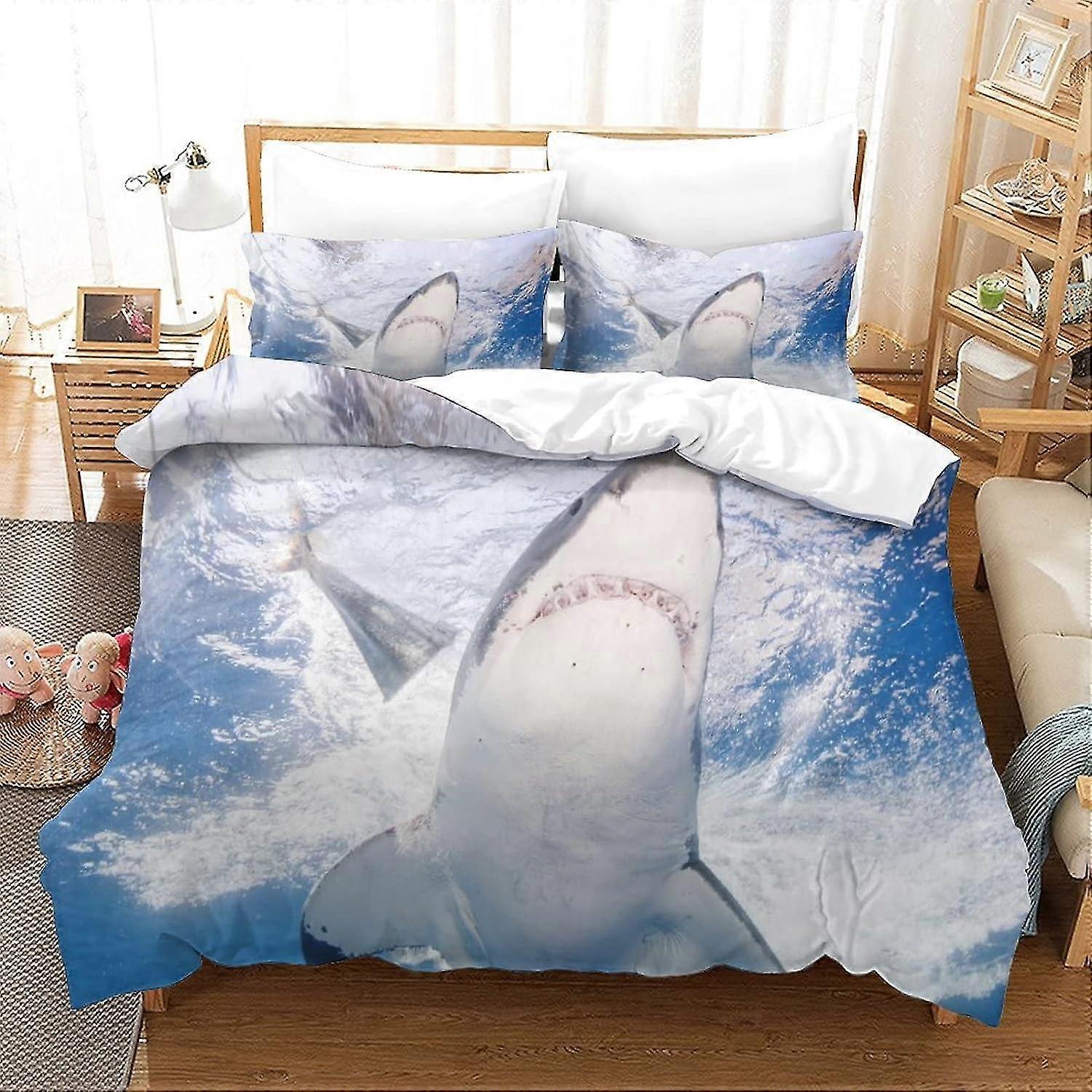 Soft 3 Piece Duvet Cover Set with Pillowcase and Zipper Closure for Allergy Prevention Suitable for Various People