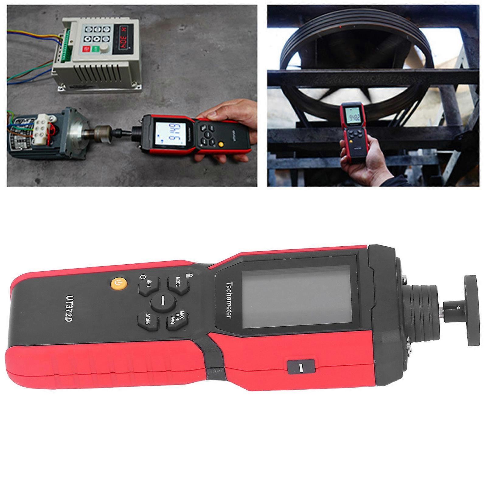 Digital Tachometer Non Contact and Contact Revolution Frequency Meter Handheld RPM Gauge UT372D 