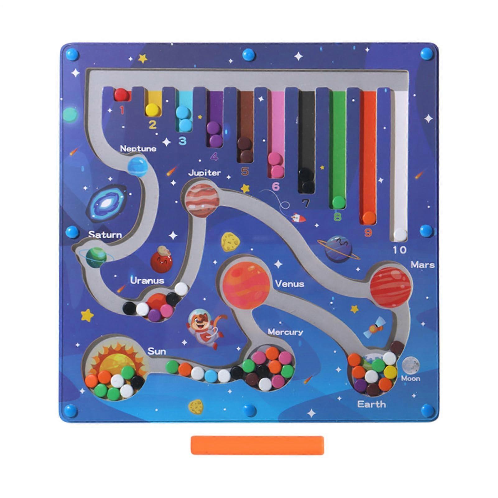 Magnetic Labyrinth Counting Board Game, Colorful Learning Tool, 8.86x8.86x0.28 Inches