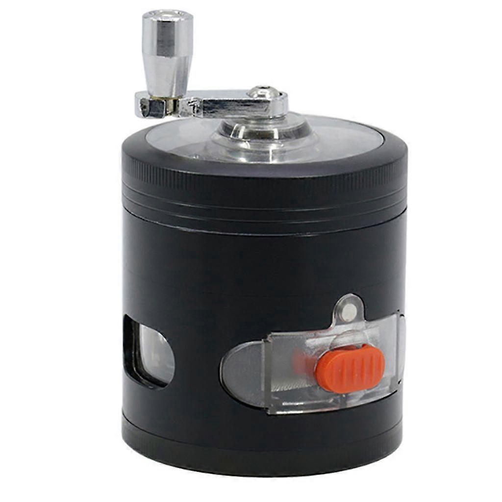 Portable Metal Herb Grinder Manual Handle Crank Spice Crusher Drawer Hand Grinder Black