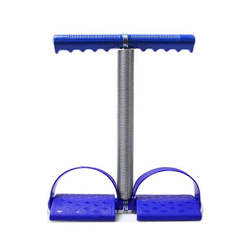 Fitness Sit-Ups Pull Rope Spring Tension Belt Foot Pedal Abdominal Trainer Blue