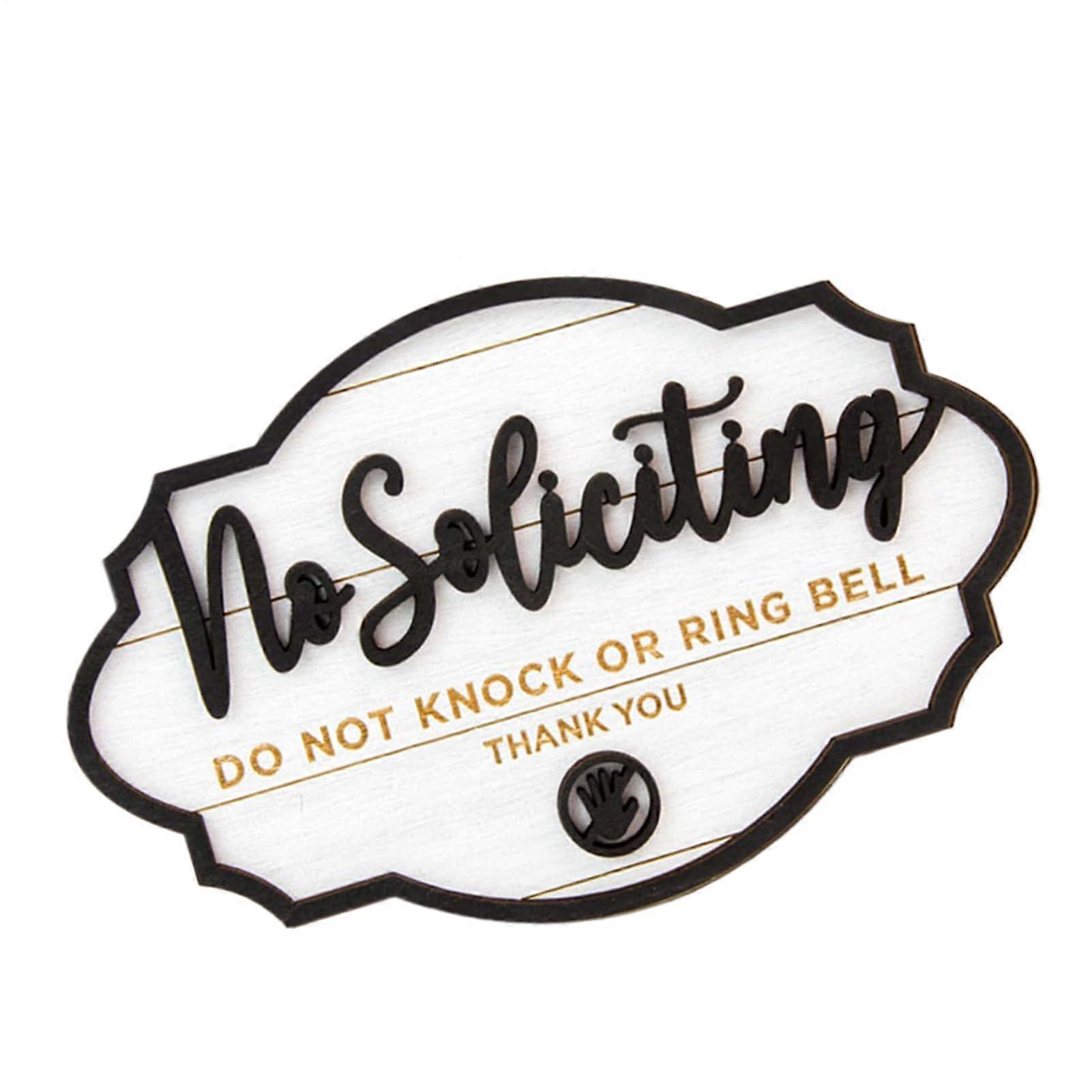 House sign 'No Soliciting' for home, no knocking, funny wooden sign