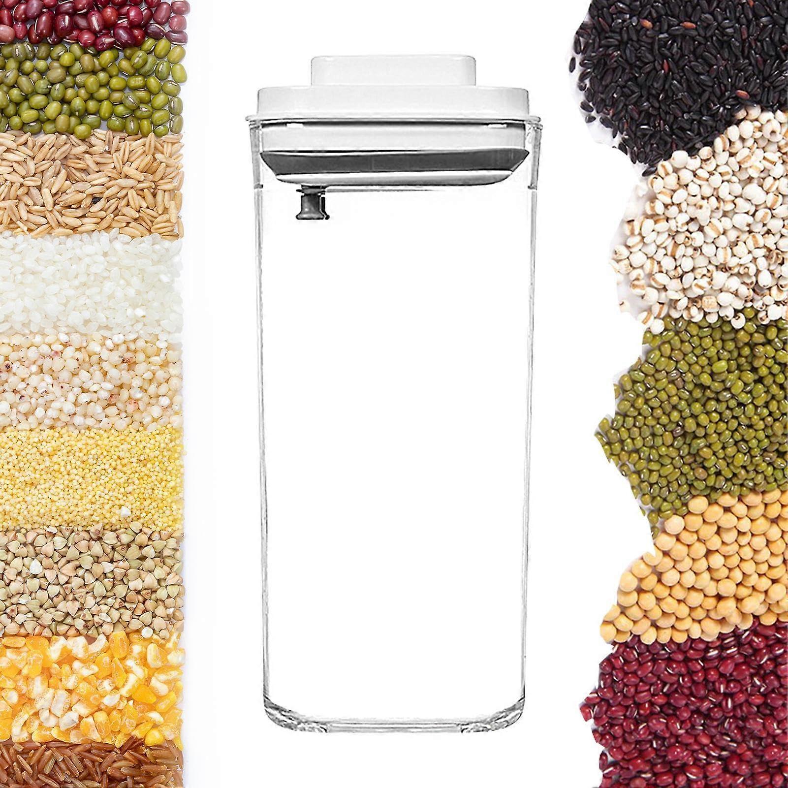 Vacuum coffee container, airtight food storage with lid, stackable dispenser, 1300 ml