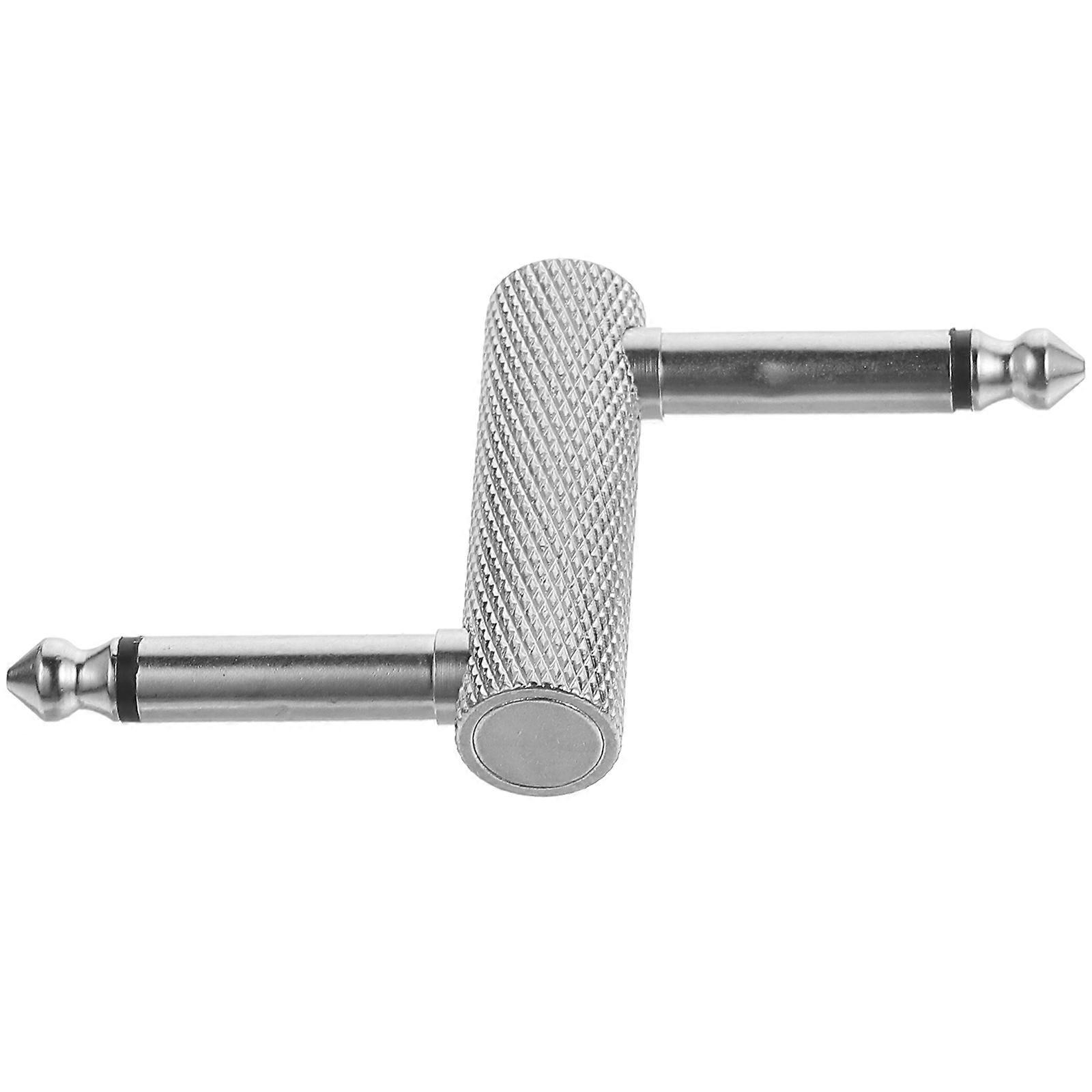 Durable Metal Guitar Pedal Connector Double Head Adapter for Low Noise Signal Transmission Compact Design for Musicians