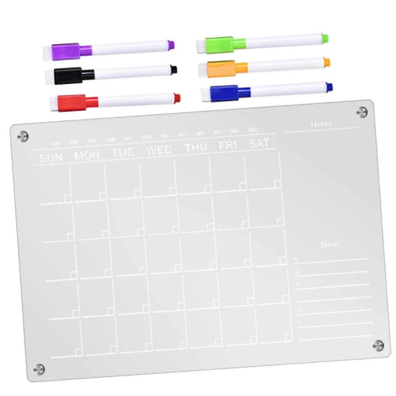 1 Set Magnetic Memo Board Fridge Planner Reusable Magnetic Dry Erase Calendar Mini Weekly Dry Erase Calendar