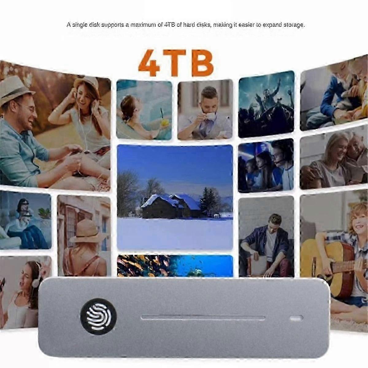 M.2 NVMe SATA SSD Enclosure Case 10Gbps M.2 to USB Type C External Adapter Fingerprint Encryption M JP