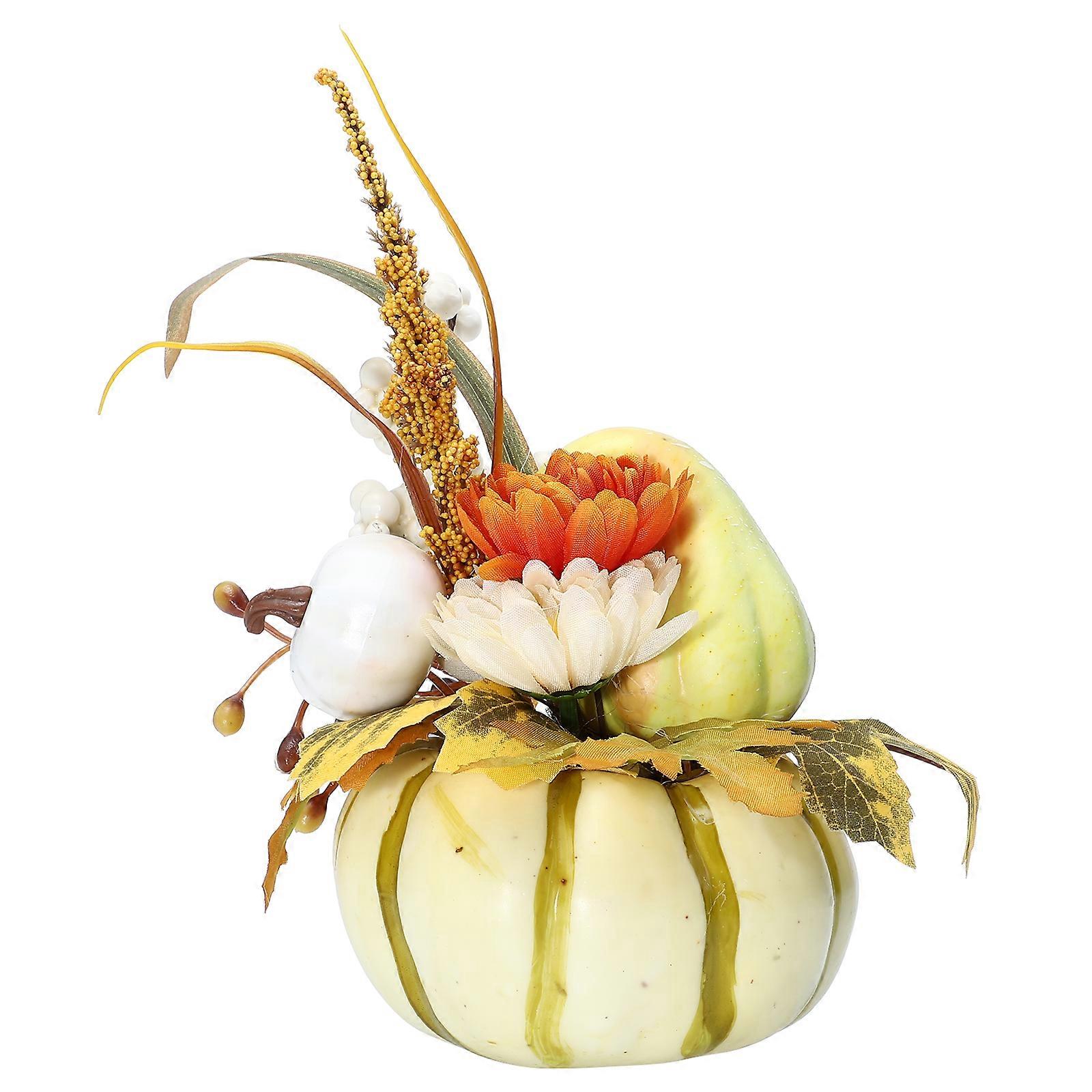 White Simulated Pumpkin Decoration for Thanksgiving Decor Plastic Lifelike Photo Prop 1PC