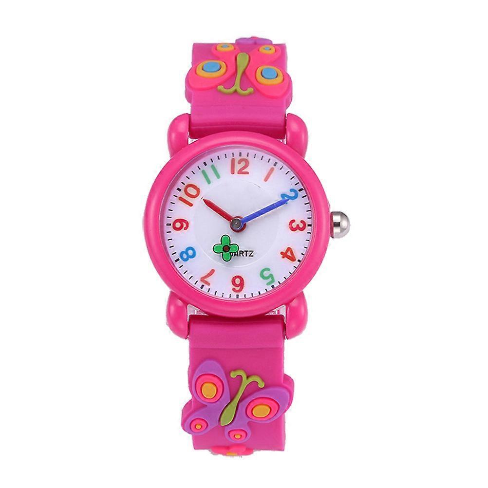 Kids Silicone Watch Youth Watch for Boys Girls Adjustable Strap Rosy Color 1Pcs