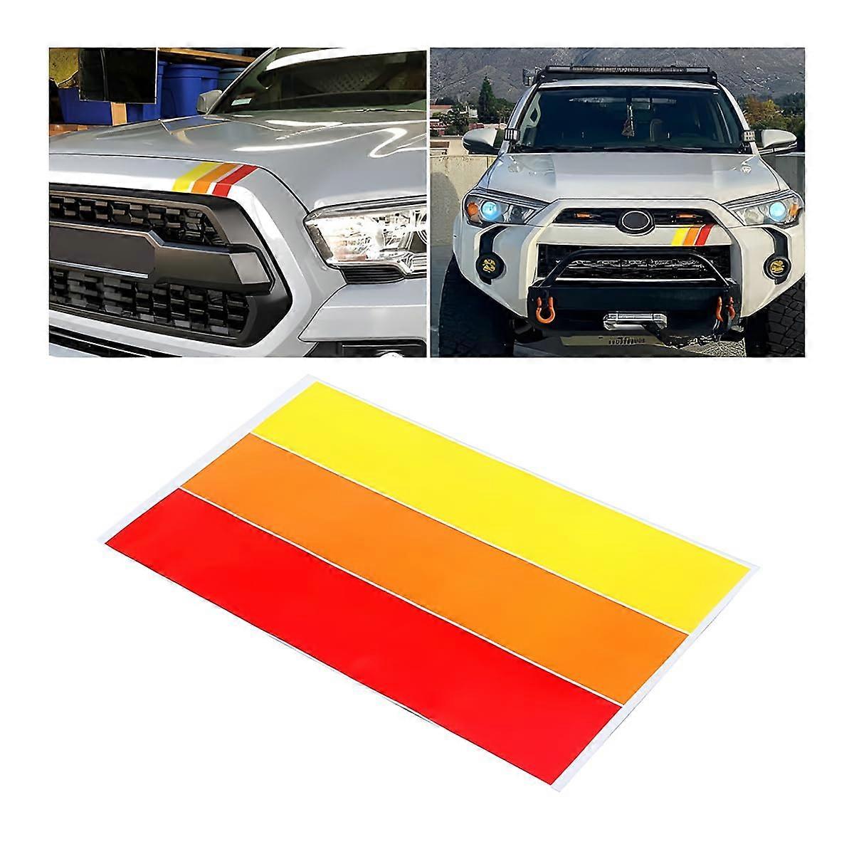 2 x Reflective Mirror Tuning Stripes Car Sticker, 3 Color Decorative Decal for Vehicles - Red Colored Stripes