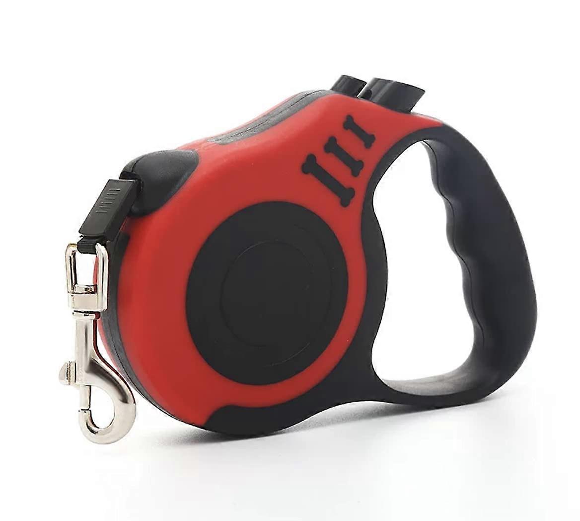 DASHH Dog Leash Retractable Extendable 5M with NonSlip Handle for Medium Dogs Small up to 33 lbs. (Red)