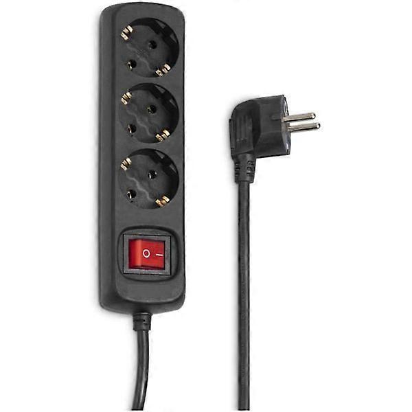 Power Strip with 3 Outlets 1.4 Meters Black (1.4M, 3-way)