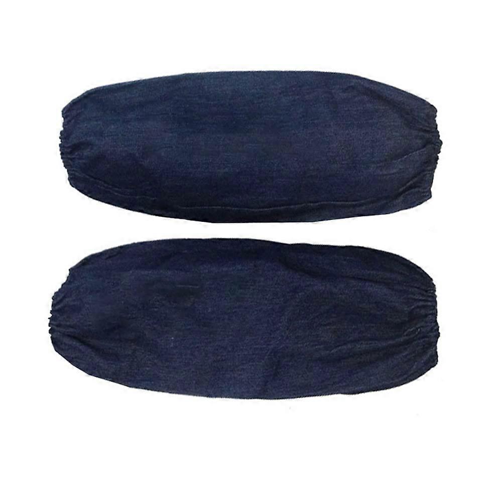 Arm protective sleeves, durable safety sleeves, denim antiabrasion sleeves for gardening, warehouse, and factory work, 1 pair, dark blue.