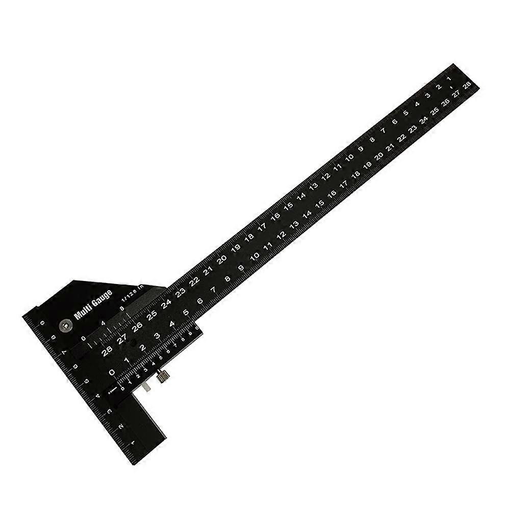 Woodworking Multifunction Scriber Ruler Aluminum Alloy T Shape Ruler 280mm