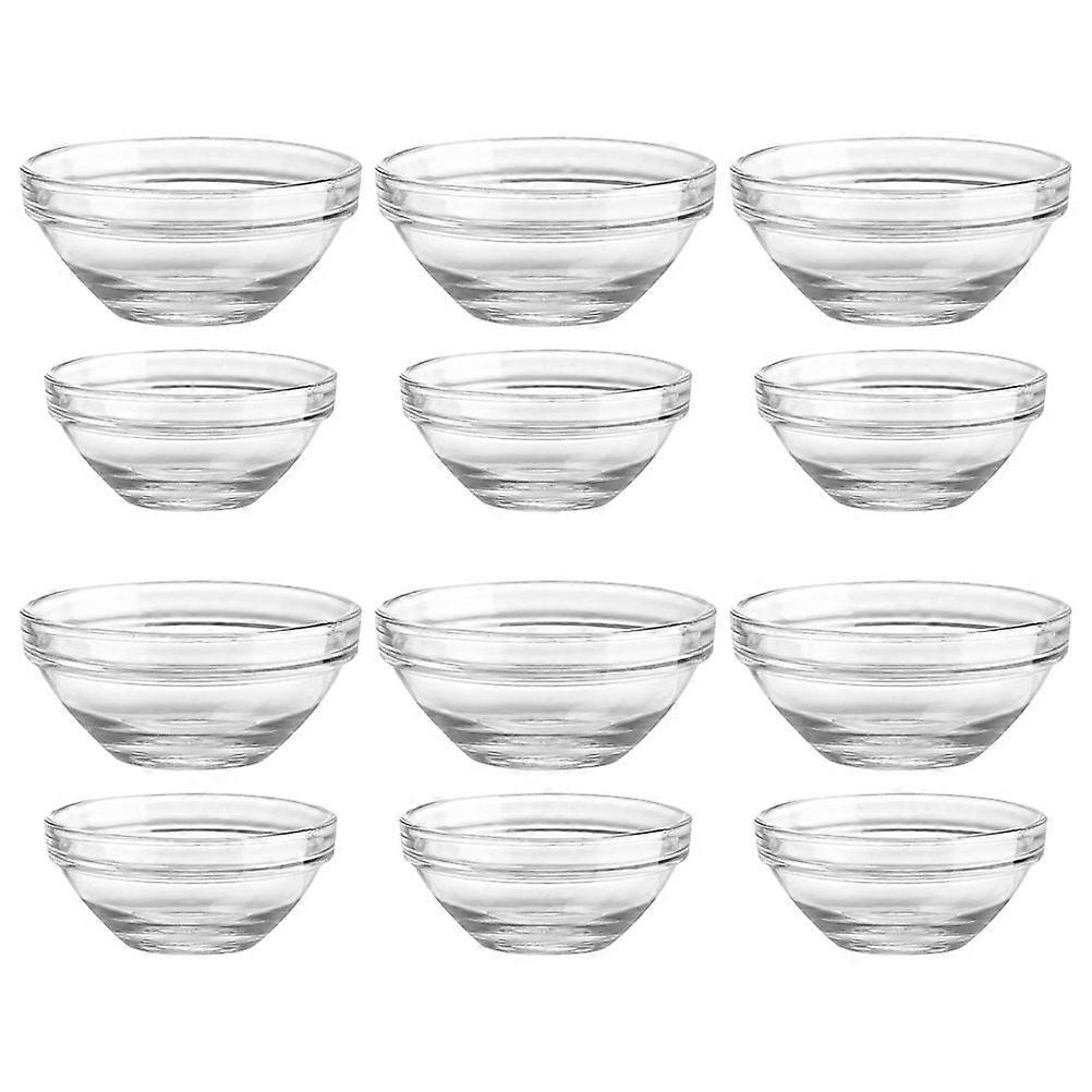 Household Kitchenware Multi-Function Glass Desert Bowls Smooth Surface High Temperature Resistance 12Pcs