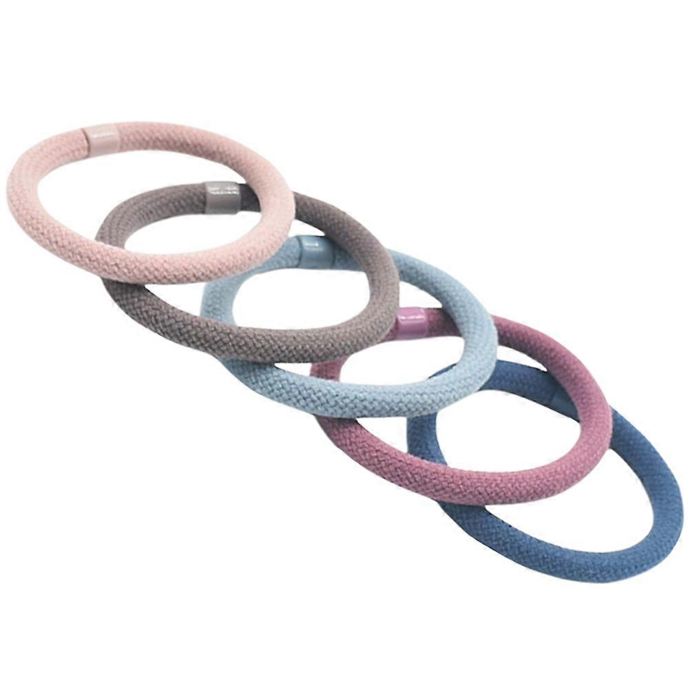 Ponytail Holder Non-Damaging Elastic Hair Accessories Simple Elegant Style 5Pack